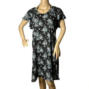 Vintage ILANCO   NWT dress M. ,chiffon type,cap ,flutter,ruffle cap sleeves,tie